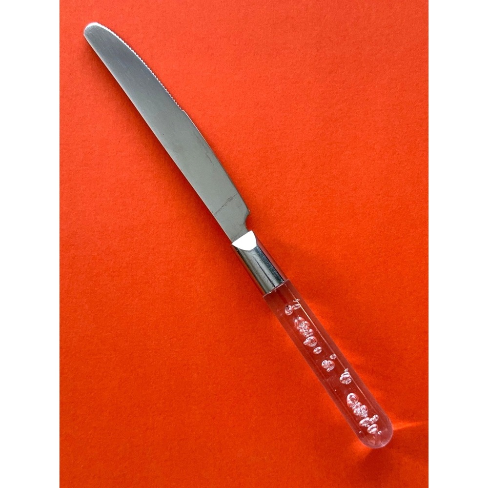 IKEA BUBBLOR Dinner Knife Translucent Clear Bubble Handle Stainless Replacement